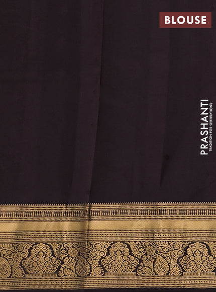 Pure soft silk saree rust shade and coffee brown with zari woven buttas and zari woven border