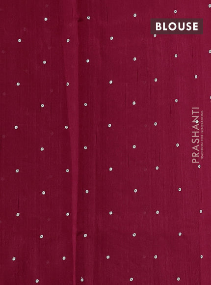 Art tussar saree maroon with embroidery work and floral embroidery border