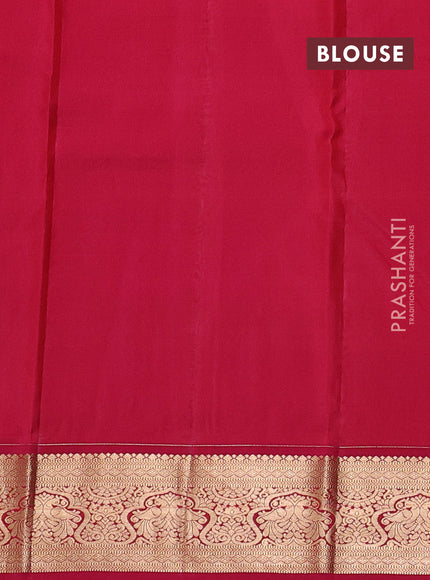 Pure kanchipuram silk saree pink with allover zari checked pattern and zari woven korvai border