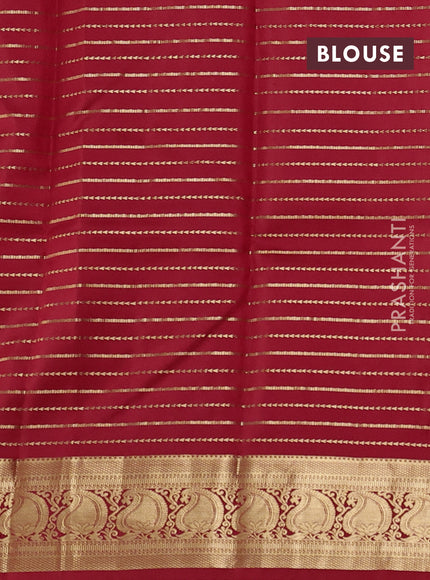 Pure kanchipuram silk saree red with allover zari weaves and zari woven border