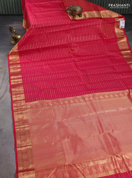 Pure kanchipuram silk saree red with allover zari weaves and zari woven border