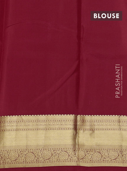 Pure kanchipuram silk saree red with zari woven buttas and zari woven korvai border