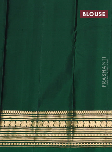 Pure kanchipuram silk saree pink and green with zari woven buttas and zari woven korvai border