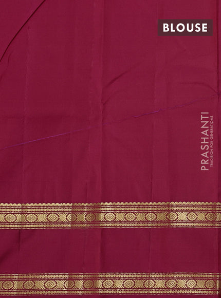 Pure kanchipuram silk saree cream and pink with zari woven buttas and rettapet zari woven butta border