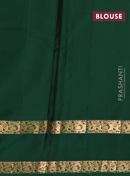 Pure kanchipuram silk saree yellow and green with zari woven buttas and rettapet zari woven korvai border