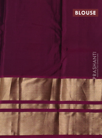 Pure kanchipuram silk saree peacock blue and magenta pink with zari woven buttas and zari woven border