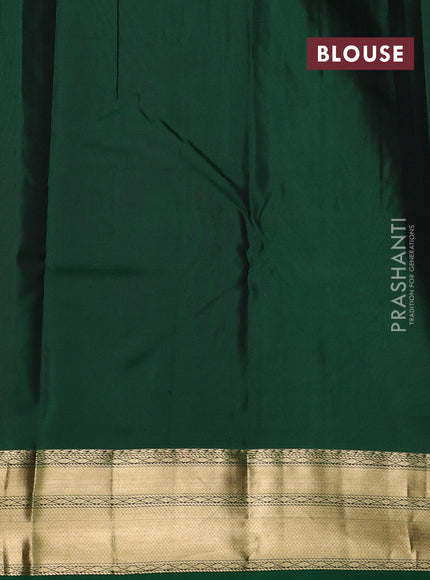 Pure kanchipuram silk saree maroon and green with allover zari checked pattern and zari woven border