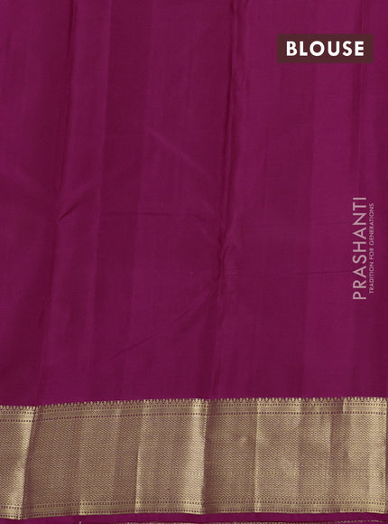 Pure kanchipuram silk saree wine shade with zari woven buttas and zari woven border