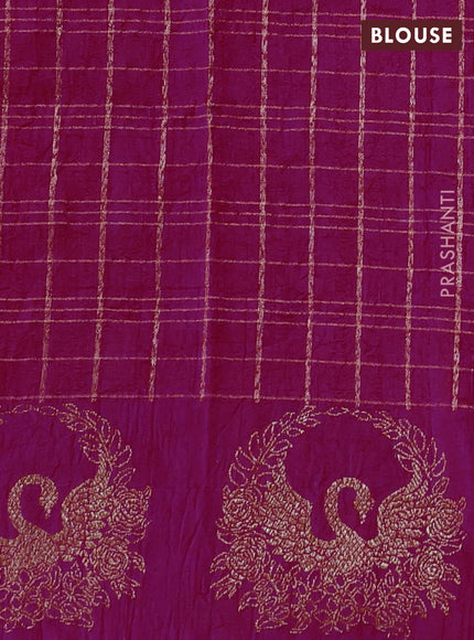 Banarasi raw silk saree pink with allover zari woven checked pattern and woven butta border