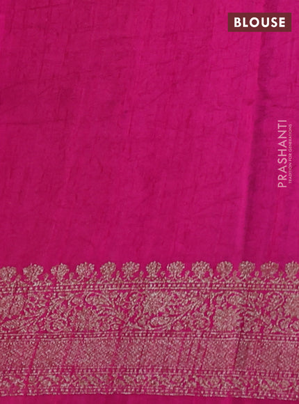 Banarasi raw silk saree peacock blue and pink with thread & zari woven buttas and woven border