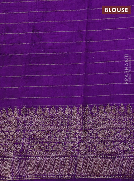 Banarasi raw silk saree violet with allover zari woven checked pattern and woven butta border