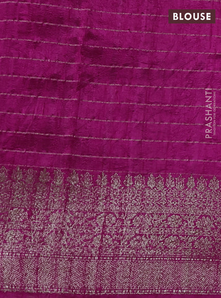 Banarasi raw silk saree pink with allover zari woven checked pattern and woven butta border