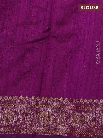 Banarasi raw silk saree red and purple with thread & zari woven buttas and woven border