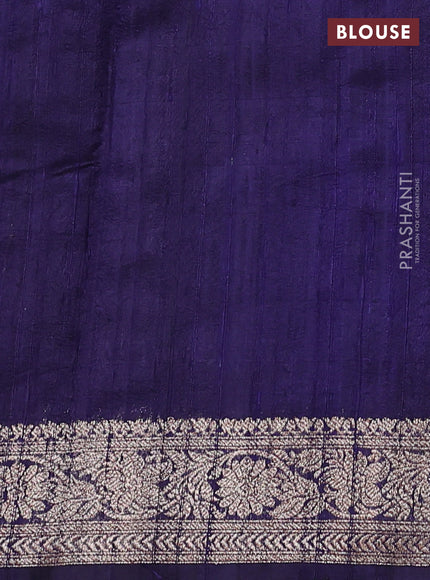 Banarasi raw silk saree navy blue with thread & zari woven buttas and woven border