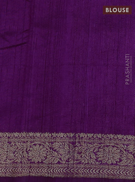 Banarasi raw silk saree purple with thread & zari woven buttas and woven border