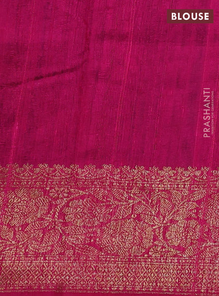 Banarasi raw silk saree peacock blue and pink with allover thread & zari weaves and woven border