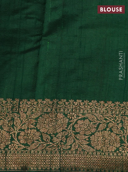 Banarasi raw silk saree red and bottle green with allover thread & zari weaves and woven border