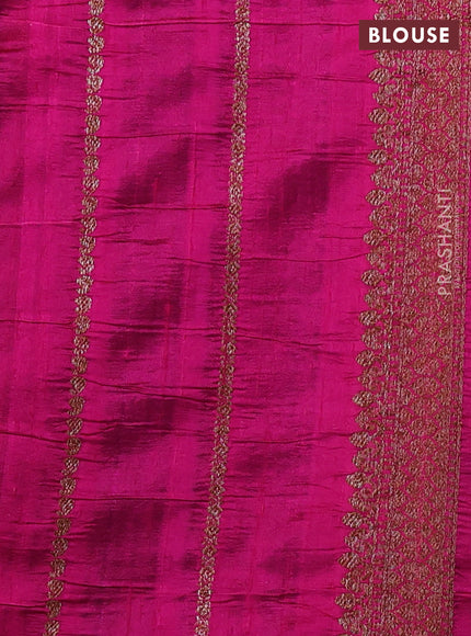 Banarasi raw silk saree deep violet and pink with allover thread & zari weaves and woven border