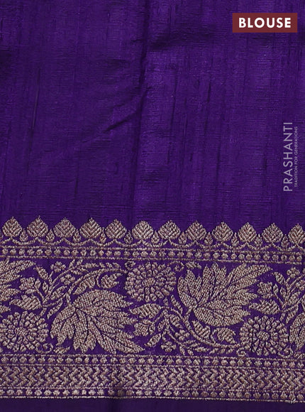 Banarasi raw silk saree pastel green and maroon violet with thread & zari woven buttas and woven border