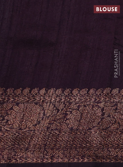 Banarasi raw silk saree pastel green and maroon wine shade with thread & zari woven buttas and woven border