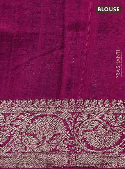 Banarasi raw silk saree coffee brown and magenta pink with allover thread & zari weaves and woven border