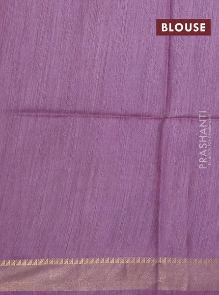 Munga tussar silk saree pastel purple with allover patola prints and zari woven border