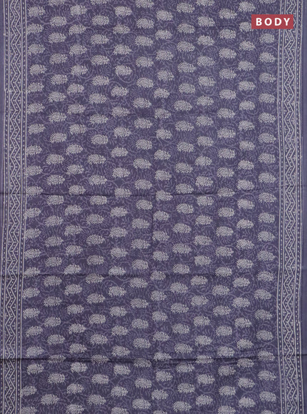 Jaipur cotton saree grey with allover dabu prints and printed border