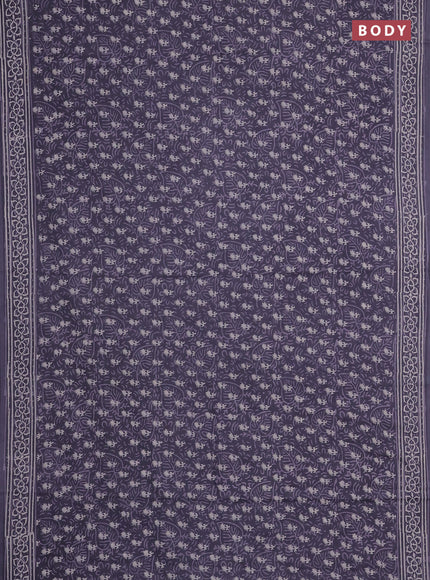Jaipur cotton saree grey with allover dabu prints and printed border