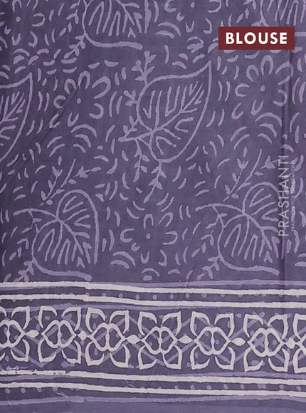 Jaipur cotton saree grey with allover dabu prints and printed border