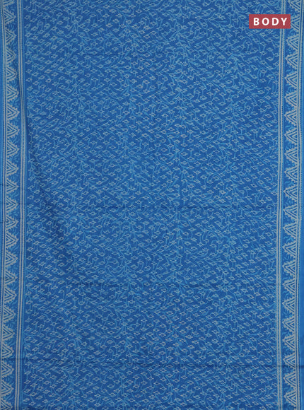 Jaipur cotton saree cs blue with allover dabu prints and printed border