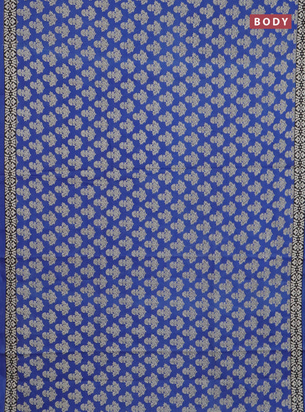 Jaipur cotton saree blue with allover butta prints and printed border