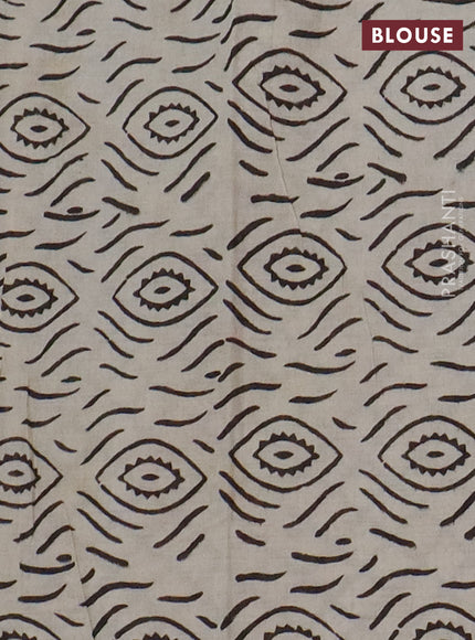 Jaipur cotton saree off white and black with allover stripe pattern and printed border