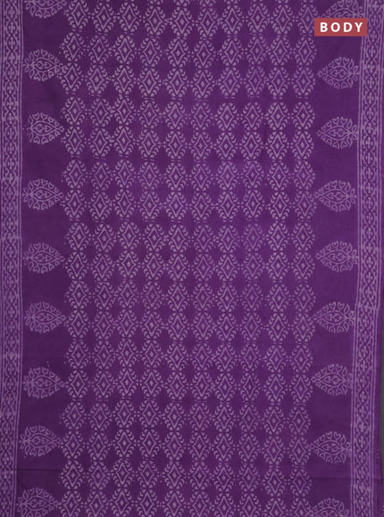 Jaipur cotton saree lavender with allover dabu prints and printed border