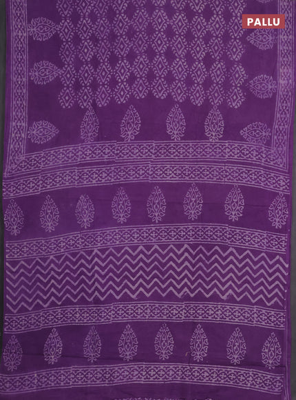 Jaipur cotton saree lavender with allover dabu prints and printed border
