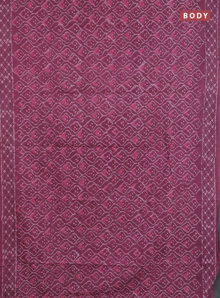 Jaipur cotton saree mauve pink with allover prints and printed border