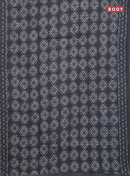 Jaipur cotton saree grey with allover butta prints and printed border