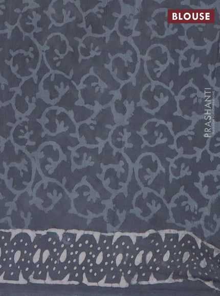 Jaipur cotton saree grey with allover butta prints and printed border