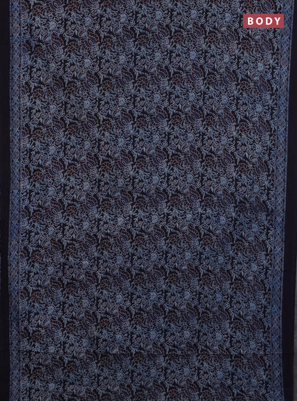 Jaipur cotton saree black with allover prints and printed border