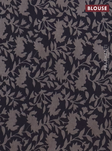Jaipur cotton saree grey and black with allover prints and printed border