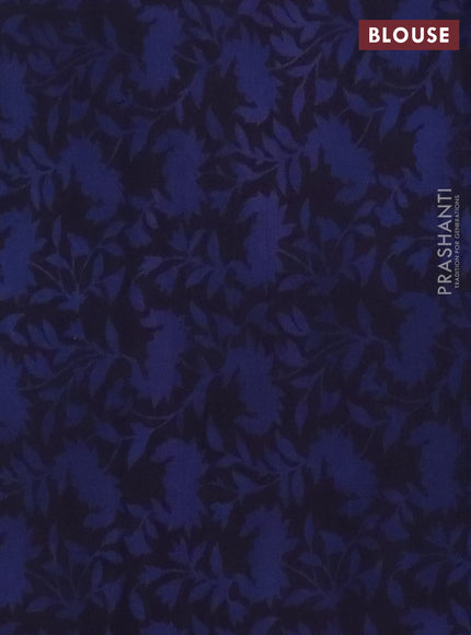 Jaipur cotton saree indigo blue and black with allover prints and printed border