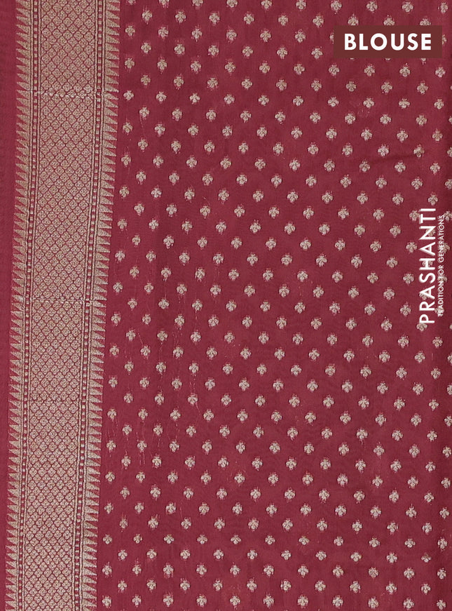 Banarasi silk cotton saree beige and pink with allover thread weaves & zari woven buttas and zari woven border