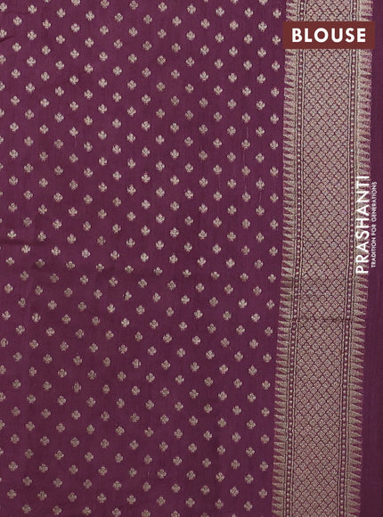 Banarasi silk cotton saree beige and mauve pink with allover thread weaves & zari woven buttas and zari woven border