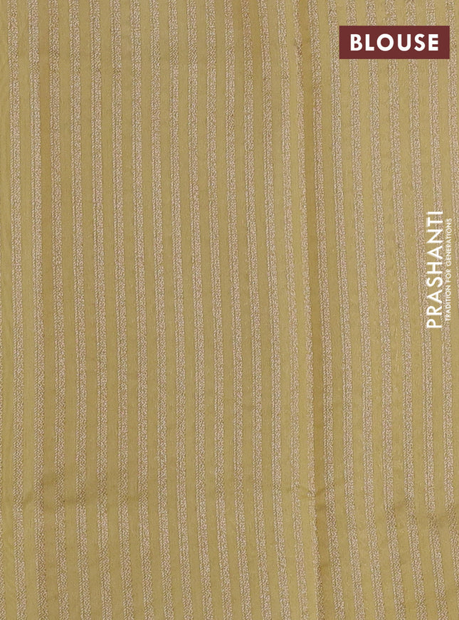 Banarasi silk cotton saree sandal with allover thread & zari woven buttas and woven border
