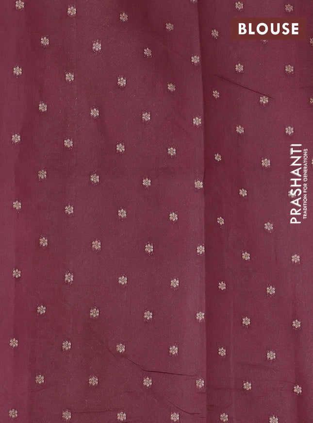 Banarasi silk cotton saree mauve pink with allover zigzag zari weaves and zari woven border
