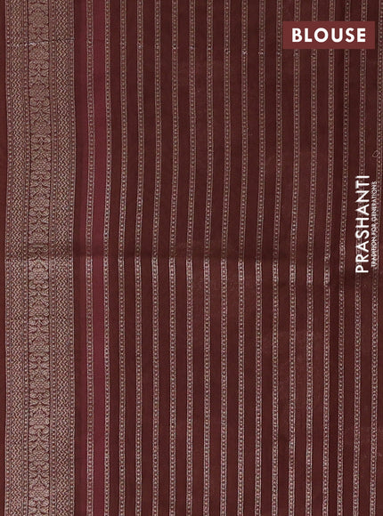 Banarasi silk cotton saree mehendi green and pastel maroon with allover zari woven buttas and zari woven border