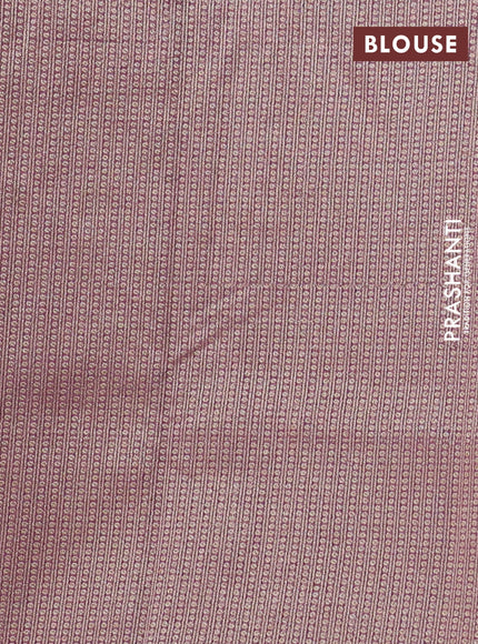 Banarasi silk cotton saree mauve pink with allover thread & zari weaves and woven border