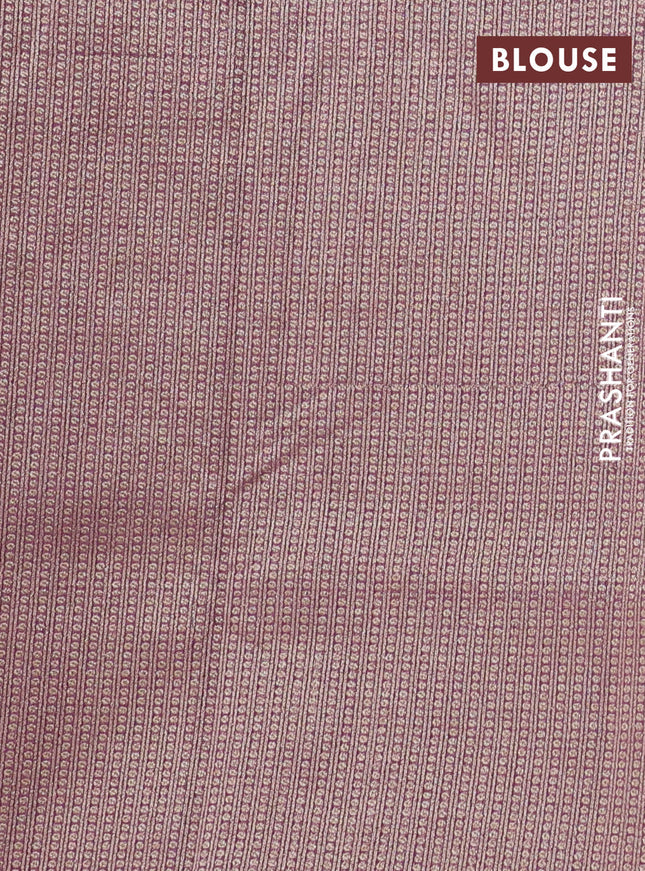 Banarasi silk cotton saree mauve pink with allover thread & zari weaves and woven border