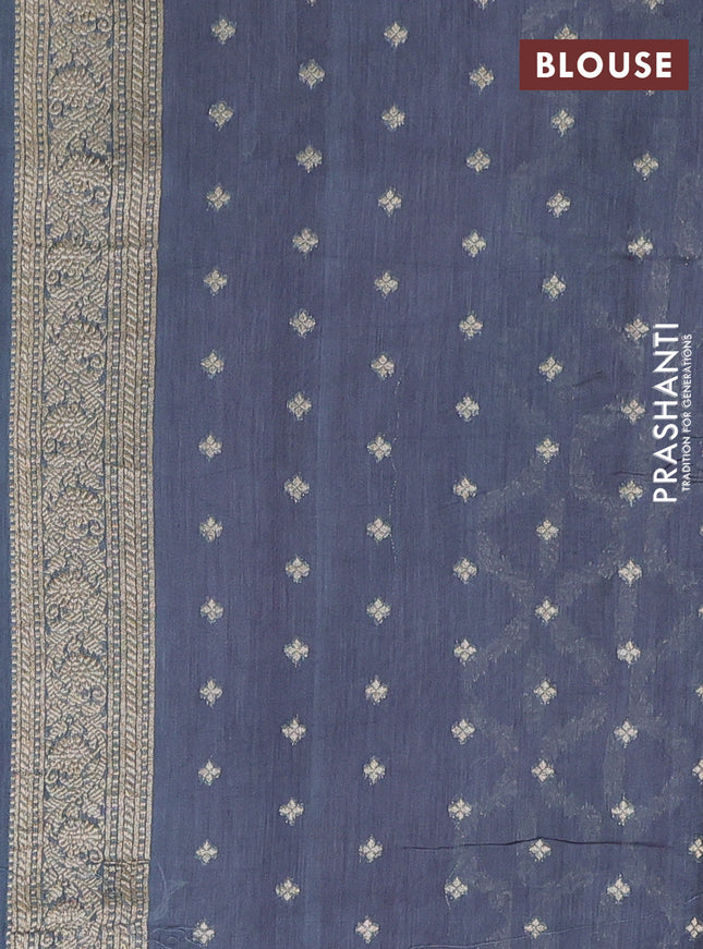 Banarasi silk cotton saree mauve pink and grey with allover zari weaves and zari woven border
