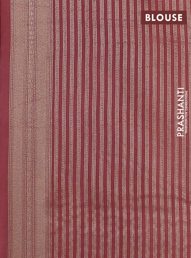 Banarasi silk cotton saree bluish grey and peach pink with allover zari woven buttas and zari woven border