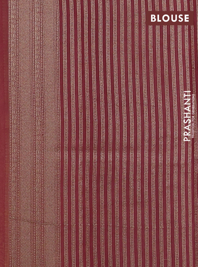 Banarasi silk cotton saree pale yellow and pastel maroon with allover zari woven buttas and zari woven border
